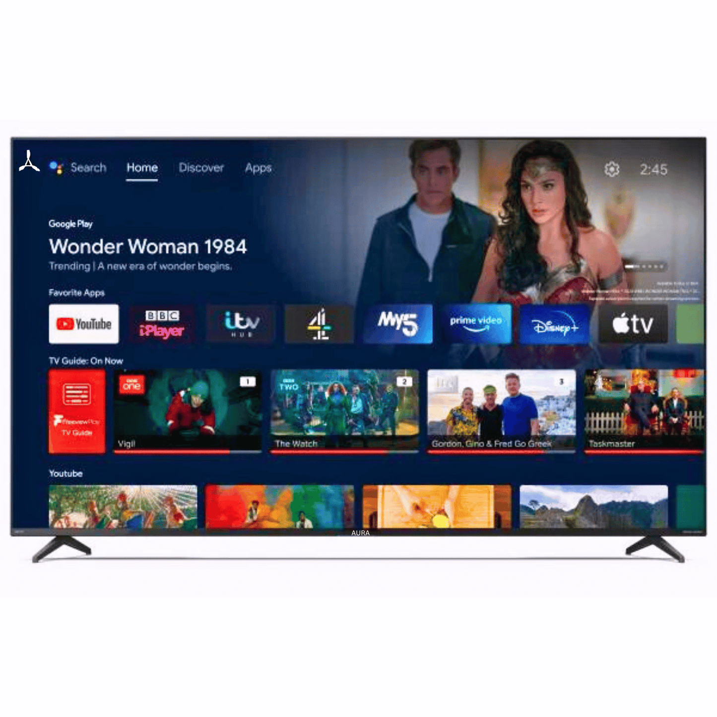 Aura 80 cm (32 inch) FHD Bezel less Android Certified Smart LED TV (2 Year Warranty)