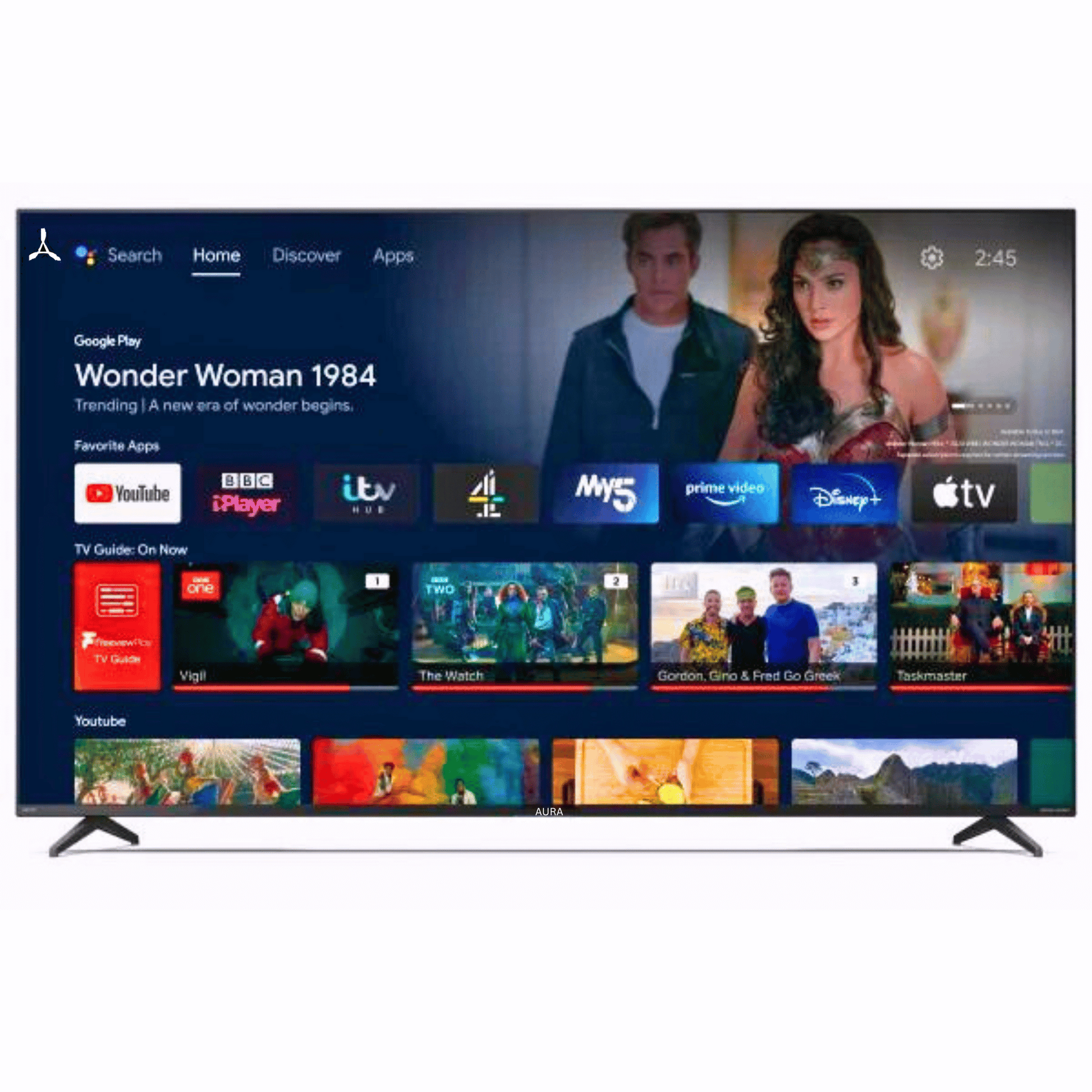 Explore the Aura 80 cm (32 inch) FHD Bezel less GOOGLE TV (2 Year Warranty) with stunning visuals and sound.