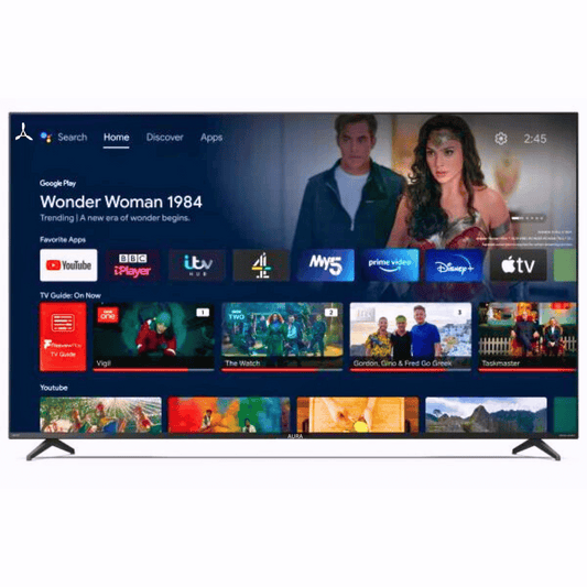 Explore the Aura 80 cm (32 inch) FHD Bezel less GOOGLE TV (2 Year Warranty) with stunning visuals and sound.