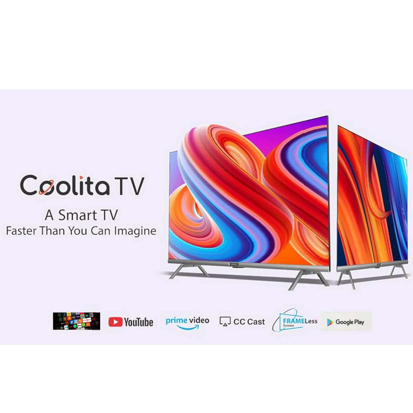 Aura 80 cm (32 inch) Bezelless Coolita Smart LED TV (2 + 1*)Year Warranty